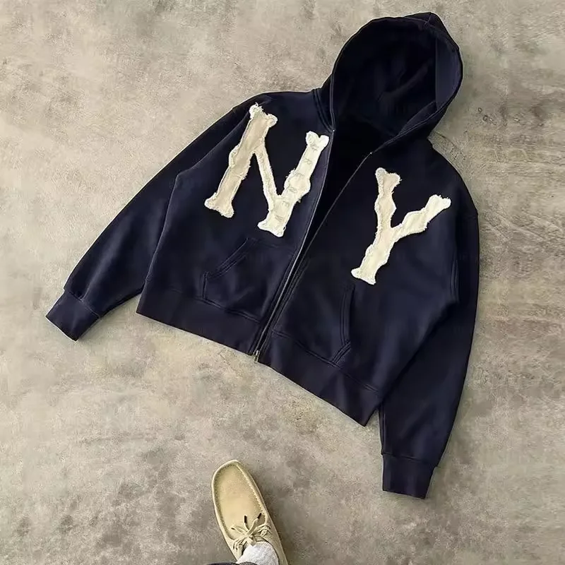 Manufacturer New Design Hoodies & Sweatshirts Custom Logo Streetwear  Hoodies Patch Embroidery Hoodie.23
