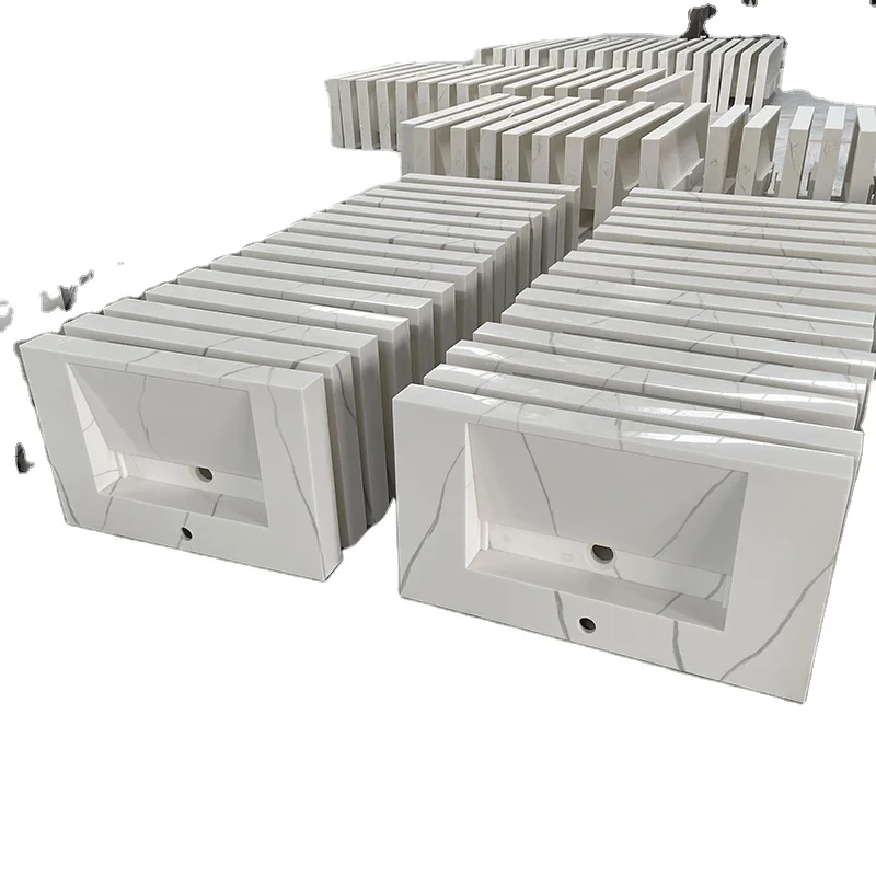 KKR Quality Artificial Stone Ramp Sinks Textured Black Marble Color Solid Surface Wash Basin for Hotel Project Matched with Tap