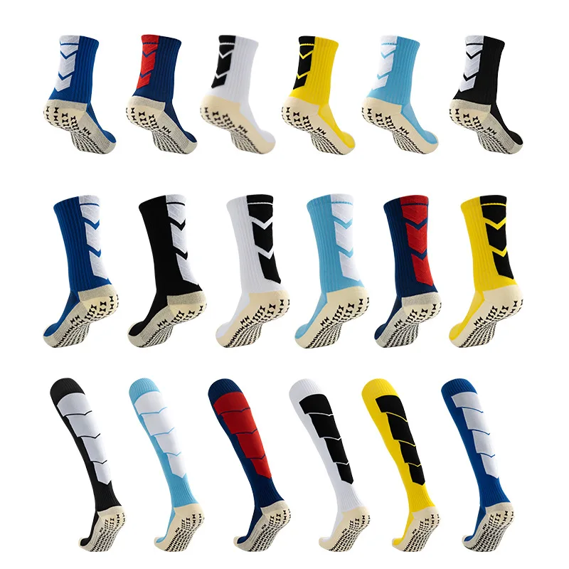 New design trendy custom logo thickened football socks non slip comfortable custom grip socks