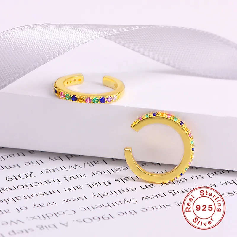 925 sterling silver clip on hoop earrings non piercing design ear clips without earring holes women ear cuff earrings 2022