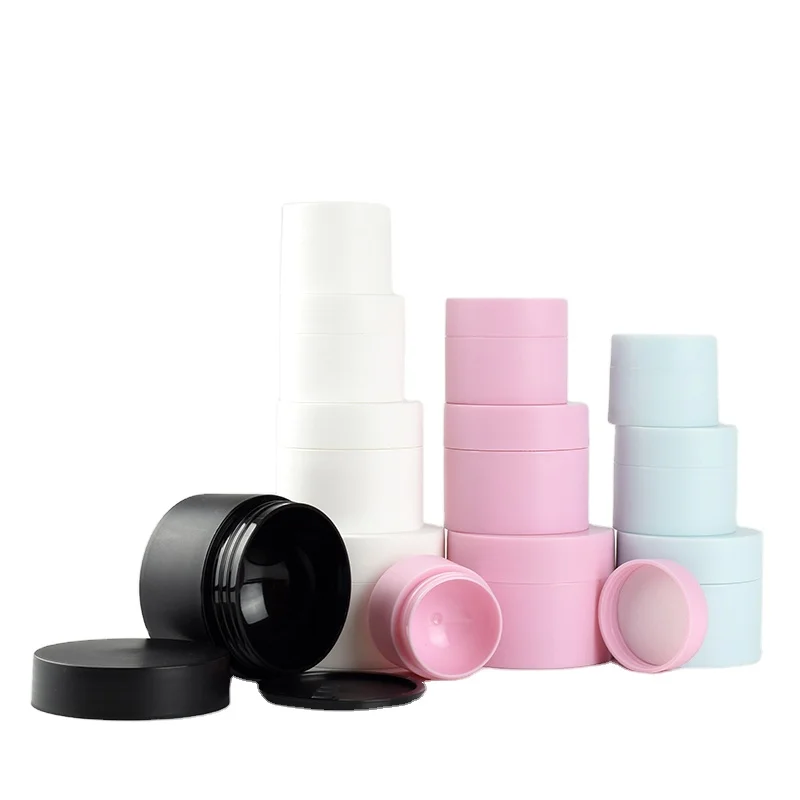 5ml 15g 20g 30g 50g empty sample colorful cosmetic jar cream container matte white blue pink black PP Plastic jar