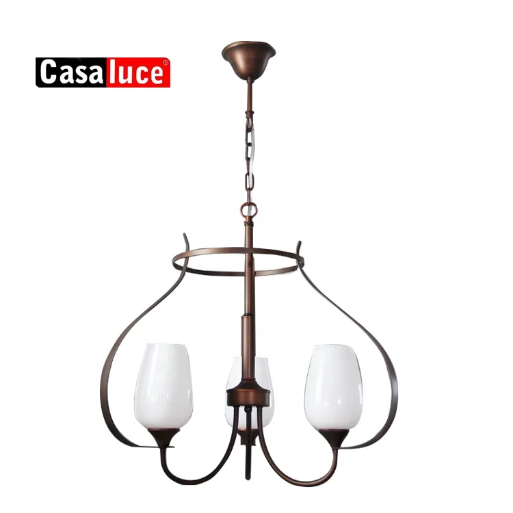 
Hot sale manufactured cheap price homes glass lampshades bronze antique brass copper pendant light chandelier 