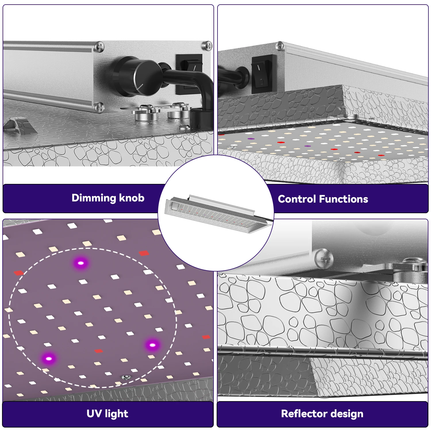 Amazon HotSale 180w High Efficiency Full Spectrum LED Grow Light Fast Cooling IP65 Waterproof Grow Lights For Indoor Plants