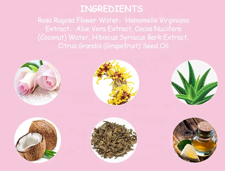 Wholesale private label pure organic hydrating moisturizing face rose water toner spray for face