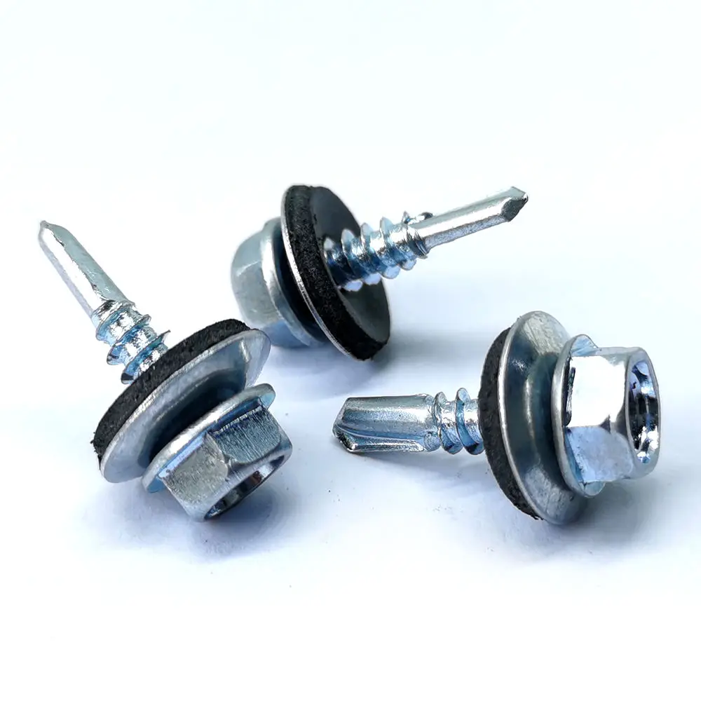 metal ss 410 self drilling screw of m6 5/16 hex flange head length 18mm