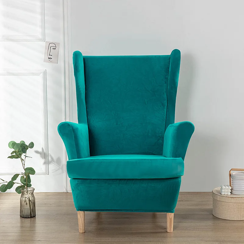 Wholesale 1 Seater Chair Cover Tiger Chair Single Wing Back Sofa Cover for Office Home Elastic Chair Slipcover