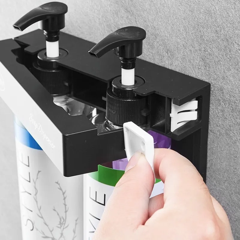 Hotel Bathroom Toilet Plastic ABS Sanitary Manual Wall Mount Shampoo Liquid Soap Dispensers