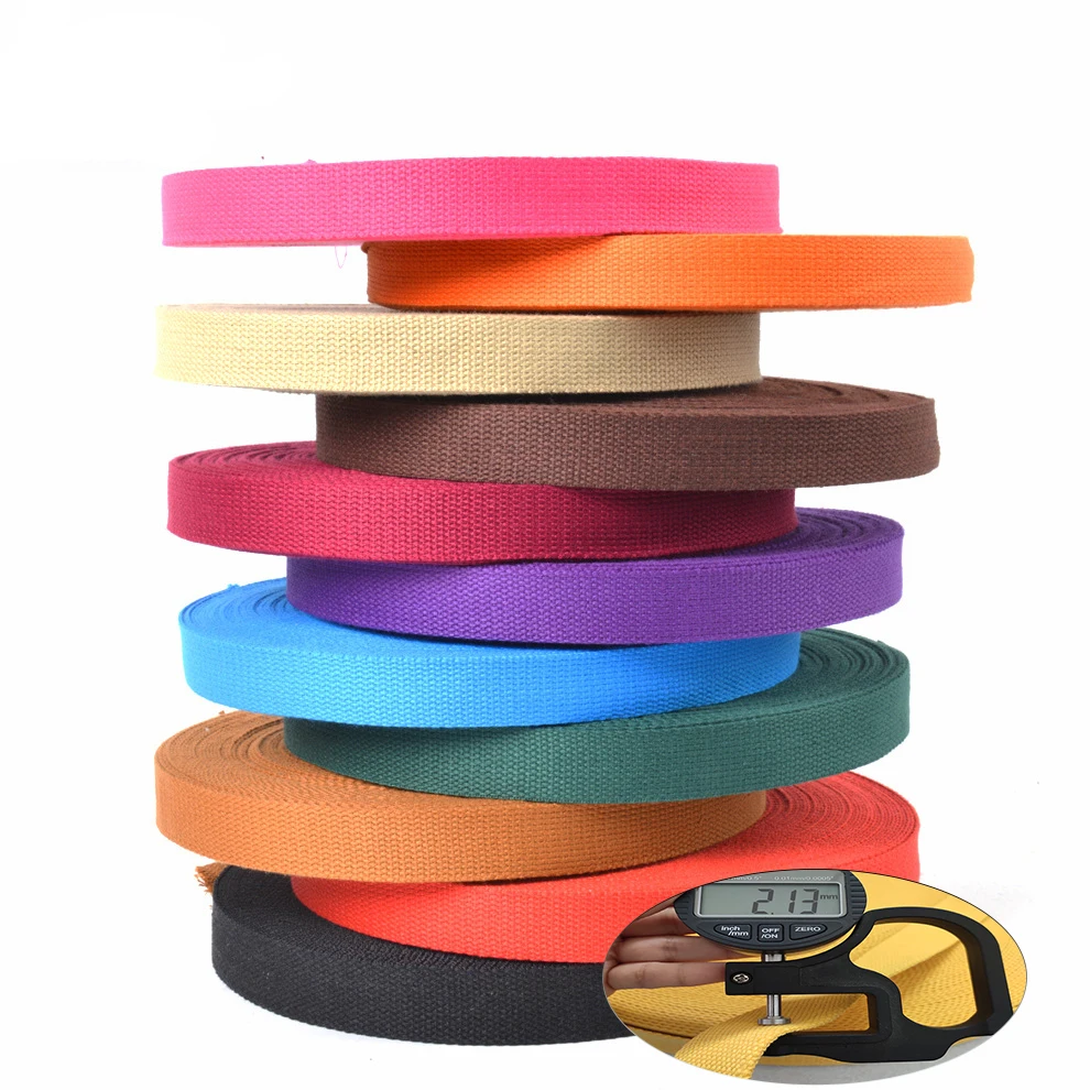 wholesale 100%cotton webbing 1inch 2inch 25mm 38mm  50mm  canvas thick cotton webbing tape for  bag straps