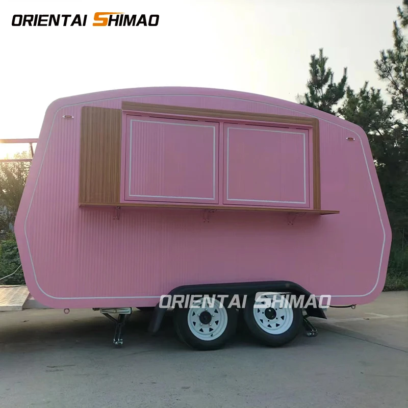 Shimao Oriental Boat-Shaped Food Trailer Fully Equipped Mobile Street Kitchen DOT Vending Coffee Food Truck