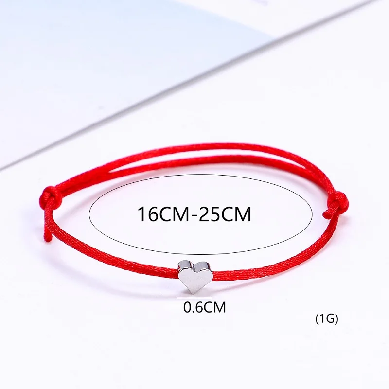 Multicolor Charm Rope Bracelet Women Gold Heart Bracelet Adjustable Cord Bracelet
