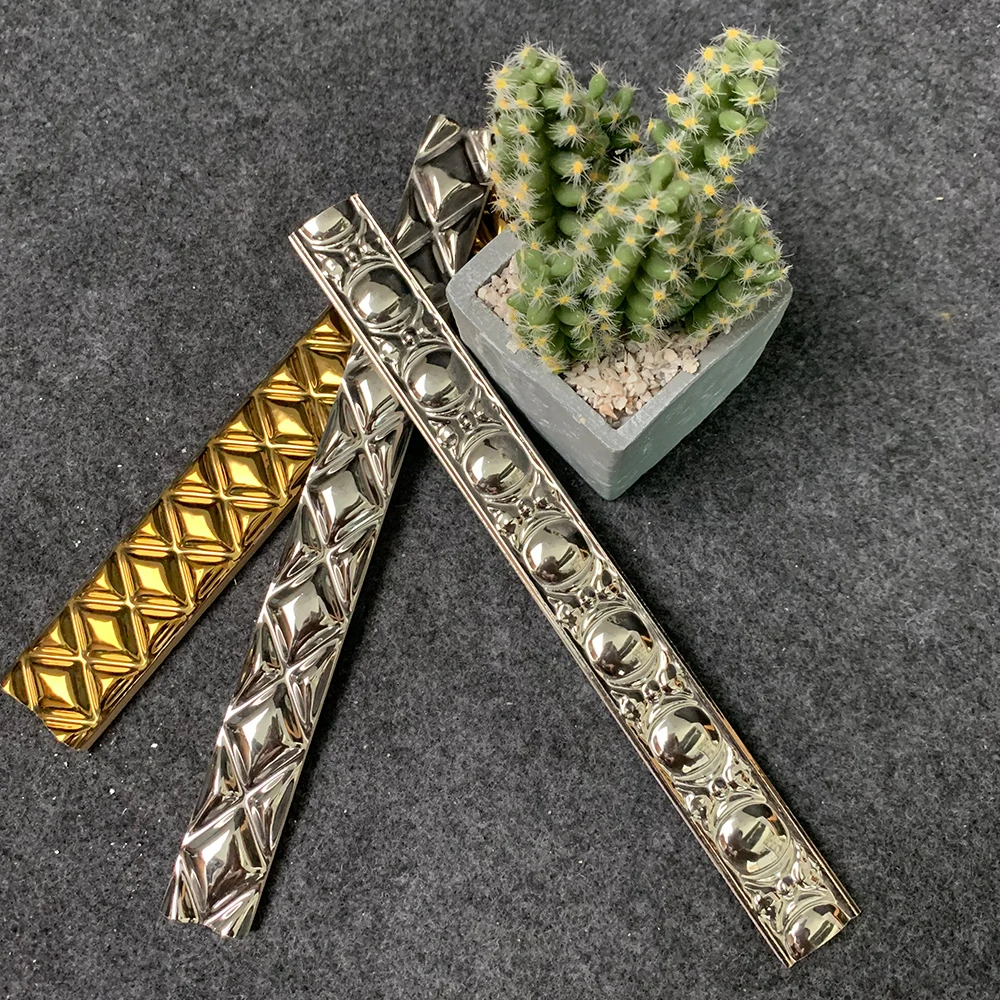 Gold Trim Tiles Silver Pencil Border Tile 40x300mm Price in FOSHAN