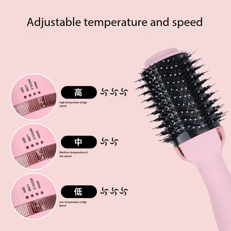 Multi-Functional Ionic Hair Styler Rotation Hot Air Brush & Electric Comb for Hair Curling 1 Speed 3 Temperatures Nylon Material