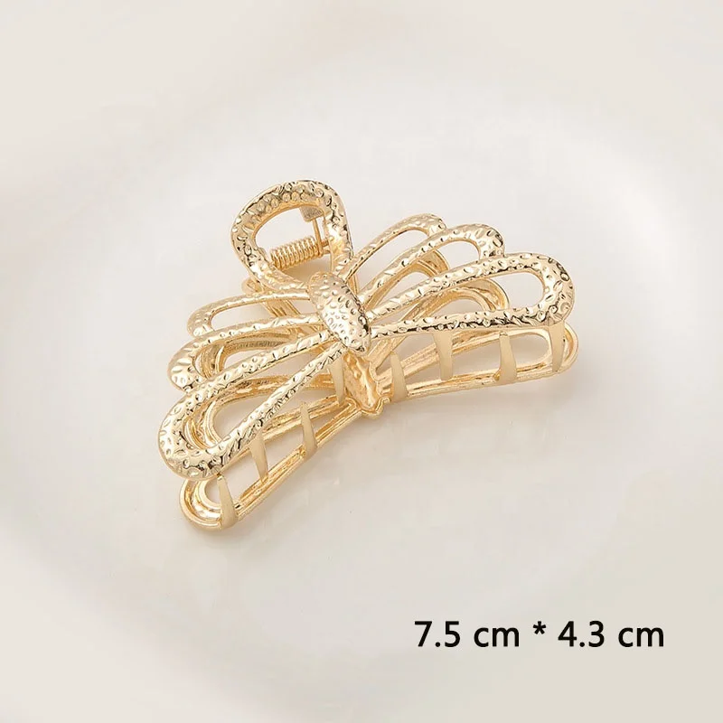 
Custom 2021 Summer Fashionable Hairpin Women Metallic Butterfly Claw Hair Clips 