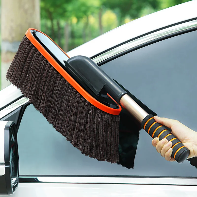 Telescopic Handle oily wax brush cotton thread mop car wash tool