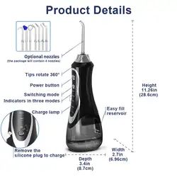 Amazon Logo Custom Portable Travel Cordless Sonic Fusion Waterpik Toothbrush Oral Irrigator Water Flosser