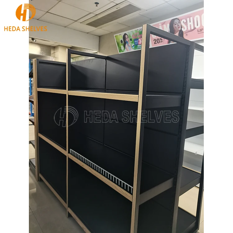 Cheap Price Grocery Store Display Racks Supermarket Shelf Wooden Gondola Shelving Wall Shelves for Retail Store