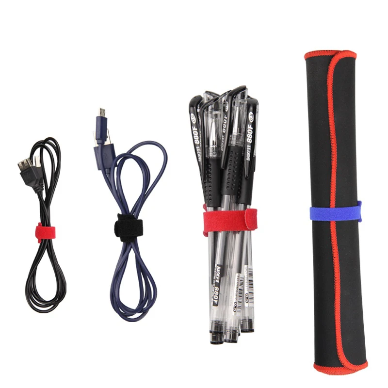 Custom Size Print Logo Soft Adjustable Fasteners Straps Nylon Back To Back Injection Molded Hook Loop Cable Tie