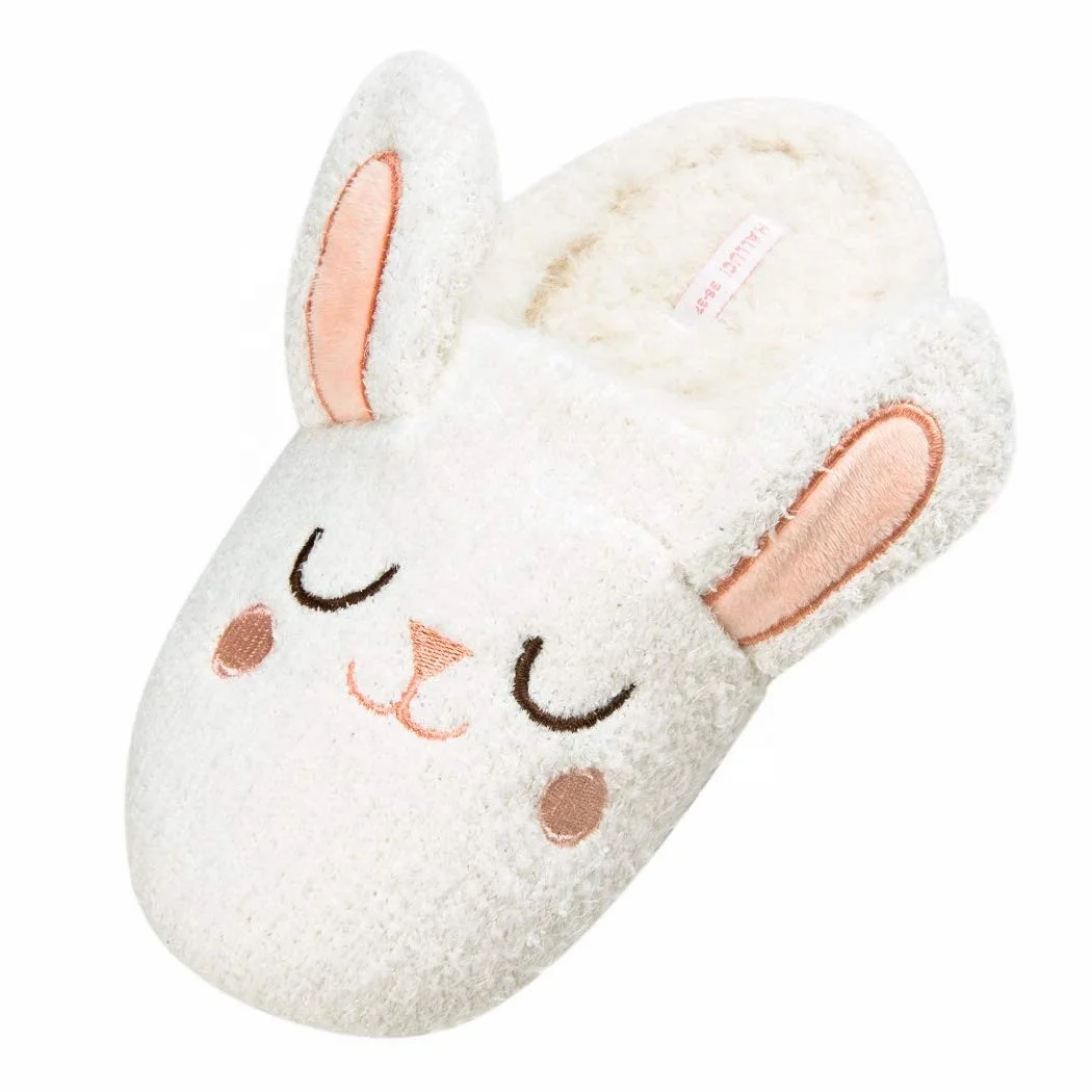 
High Quality Fluffy Plush Kid Animal Shaped Indoor Cat Winter Slippers For Women 