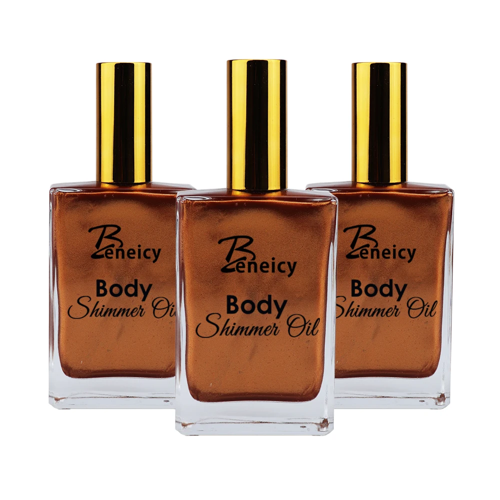 ZPM OEM/ODM Private Label Vegan Tanning Oil Glow Liquid Illuminator Makeup Shimmer Body Oil Organic Shimmering Oil