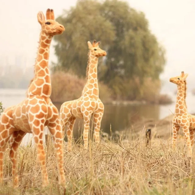 NEW design 196CM giant plush giraffe realistic plush standing giraffe stuffed animal toy