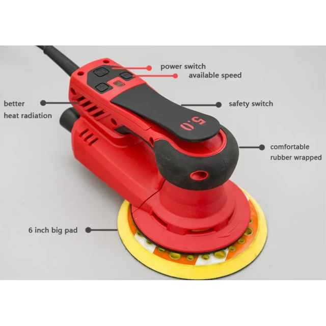 350W 150mm Pad Variable Speed brushless motor Electric  orbital Car Sander