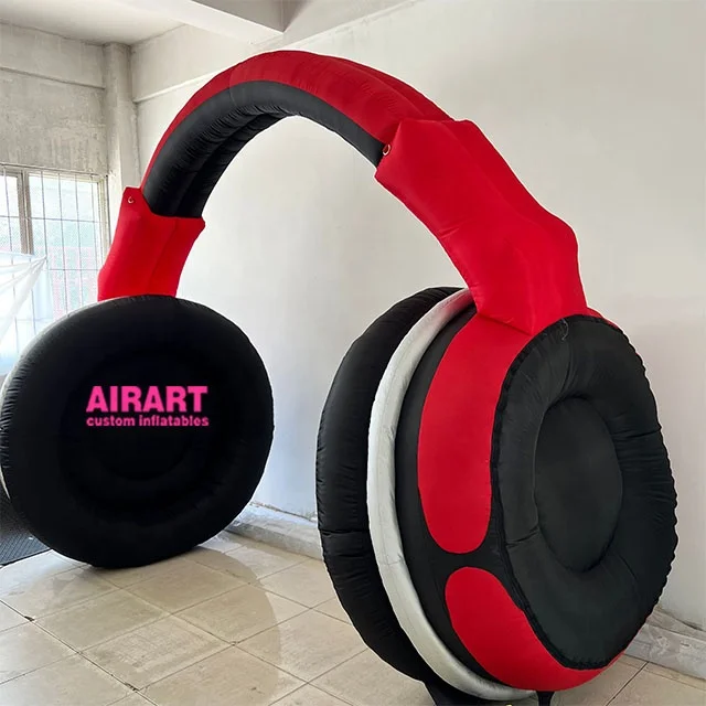 Best Selling Giant Earphone Music Event Use Inflatable Headphone Decoration