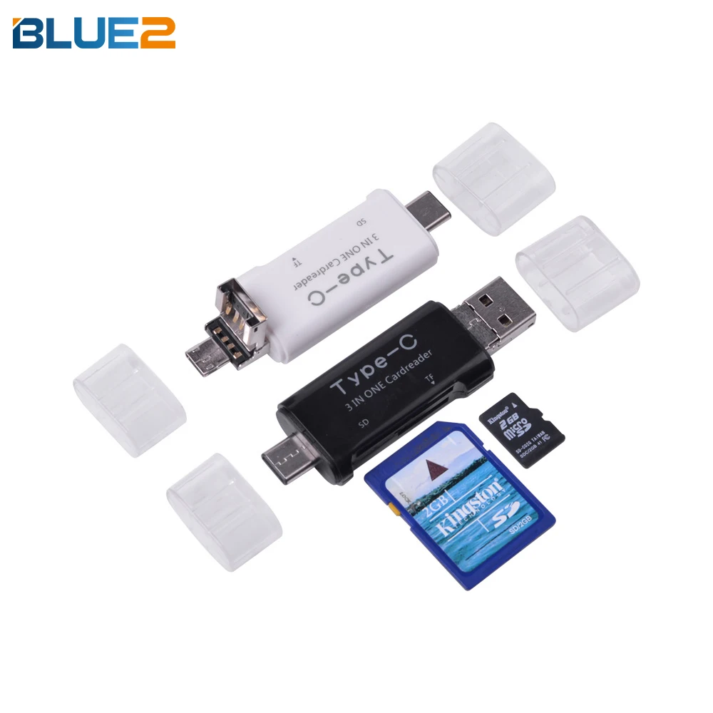 
 Устройство для чтения смарт-карт Type-C 3 в 1 Micro USB TF SD кардридер/адаптер для телефона и ПК  
