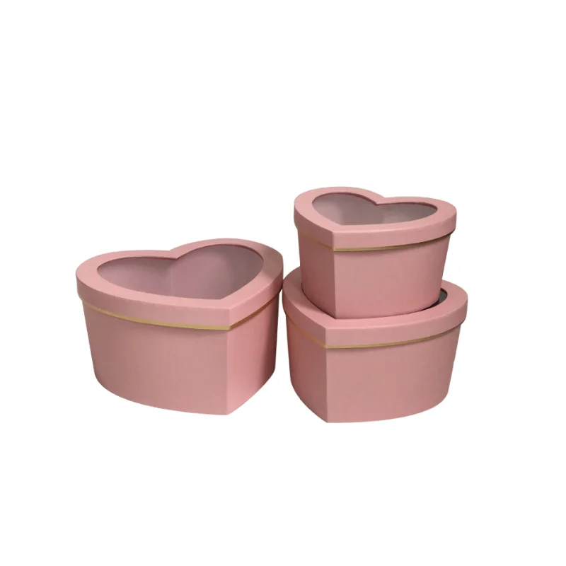 Креативная коробка для цветов в форме сердца с окошком, прозрачная подарочная коробка в форме сердца