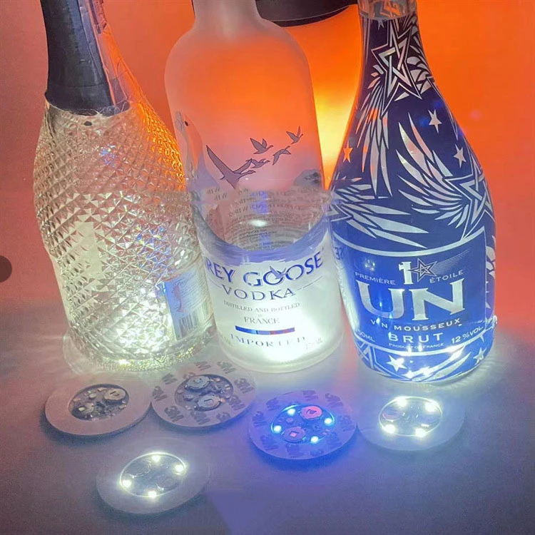 Bar Cheering Props Voice Control Colorful Induction Led Light Emitting Coaster Glass Wine Bottle Cup Plastic Illuminate Stickers