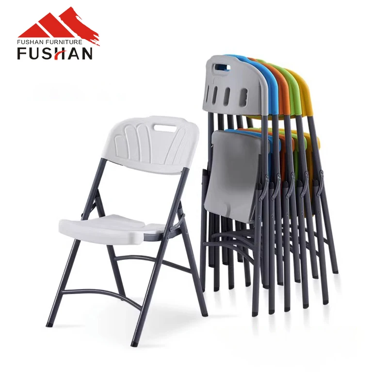 Hot Sale Stackable America Folding Cheap Blue Plastic Outdoor Folding Dining Chair Modern For Party Events