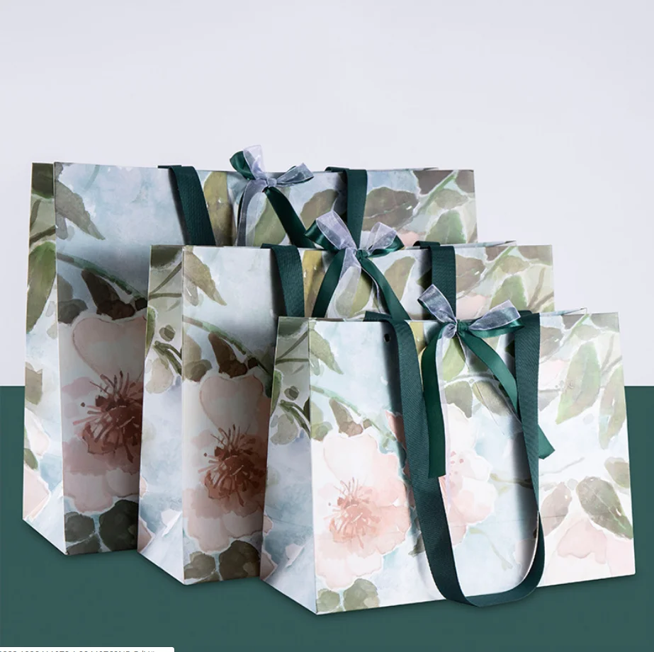 Пользовательская картина маслом Графика очень большая бумажная сумка для покупок для одежды