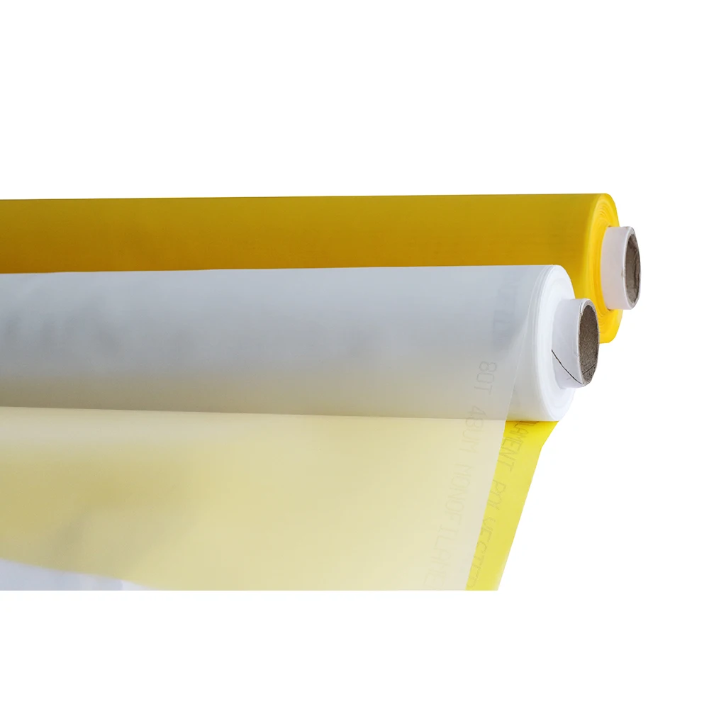 White Yellow 32T 39T 43T 47T 54T 64T 72T 77T 80T 90T 100T 120T Polyester Silk Screen Printing Mesh For Clothing Pattern Printing