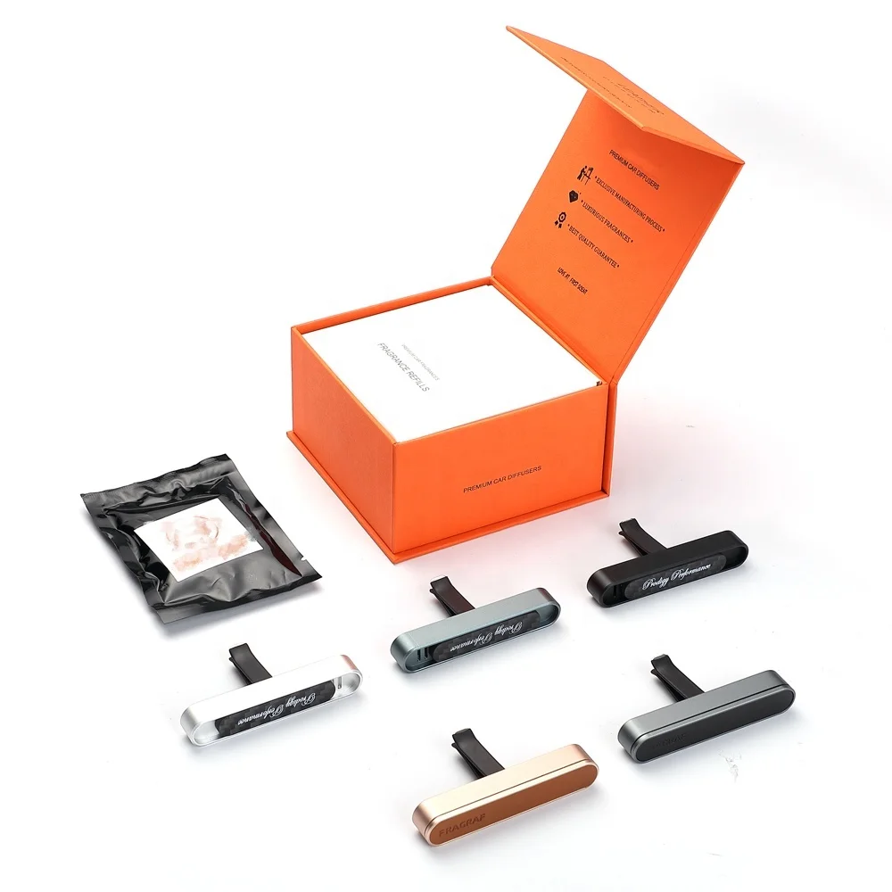 New Design Leather Car Logo Perfume Scent Diffuser Perfume Car air freshener Vent Clip