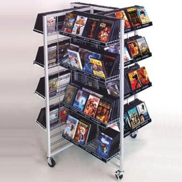  Изготовленный на заказ металлическая компакт-дисков DVD 3 боковых 4-стороннее пол проволоки дисплей стойки