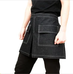 denim fashion half-length apron restaurant tea shop custom logo