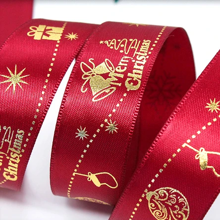 Wholesale Christmas Tree Decoration  White Red Blue Colorful  Bows Gift Wrapping Ribbon navidad ribbon