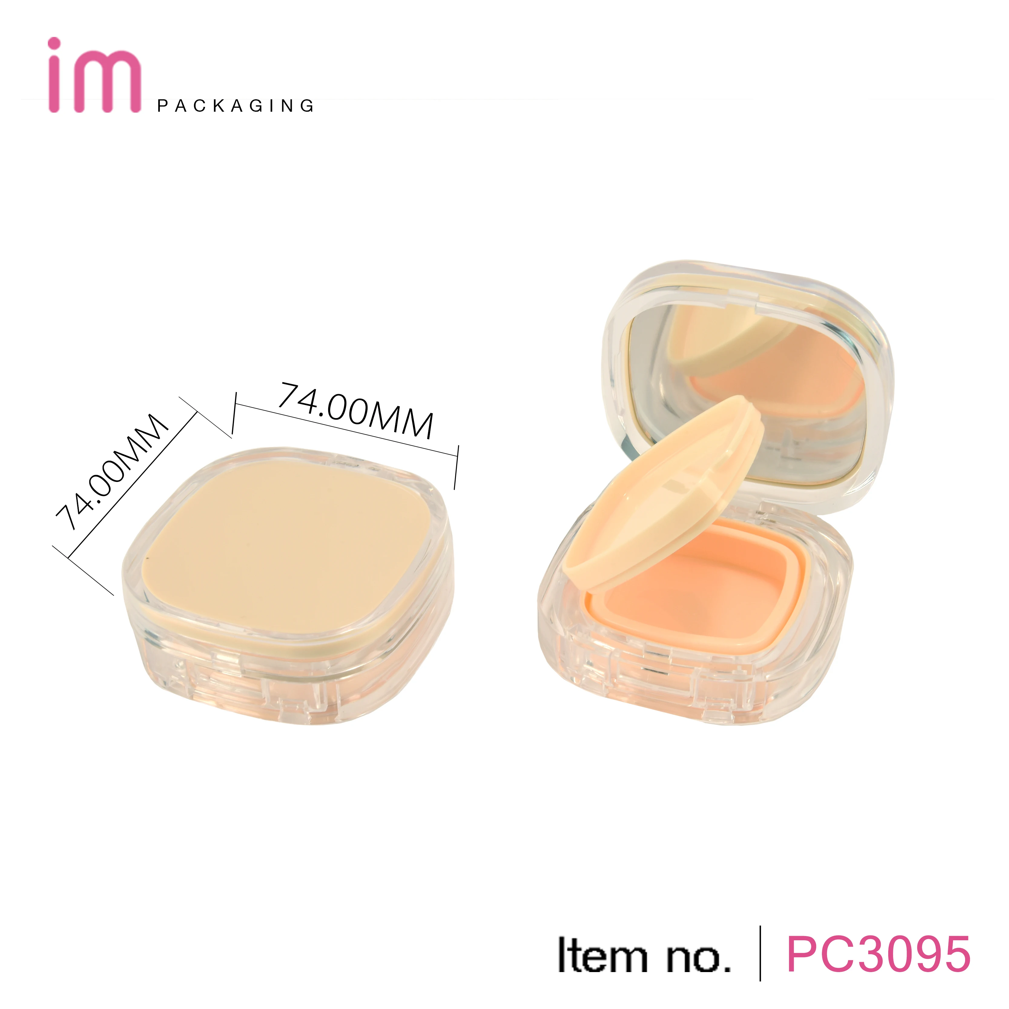 2022 korean replaceable plastic cosmetics bb cream packaging transparent clear 15g square foundation cushion case