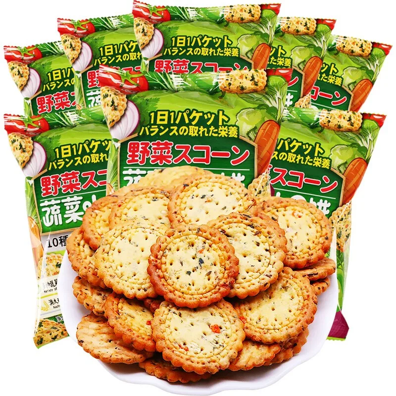 Factory hot sales soda crisp Japanese round cookies snack milk salt soda milk cookies
