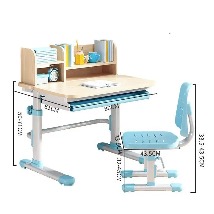 Wholesale Children Desk and Chair Set Kids Study School Adjustable Height Table for Kids and Children