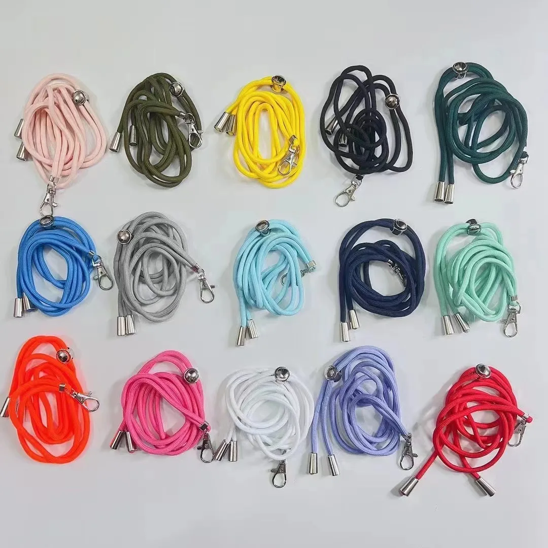 Universal Adjustable Crossbody Nylon phone case cord Tether Patch Mobile Phone Lanyard For All Smartphone Straps with Patch