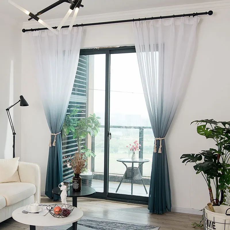 2 Panels White Sheer Voile Curtains 84 Inch Length  Light Filtering See through blackout curtains linen with Rod Pocket