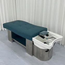 Yapin wholesale custom hair salon washing chair lay down head spa water circulation thai massage shampoo bed