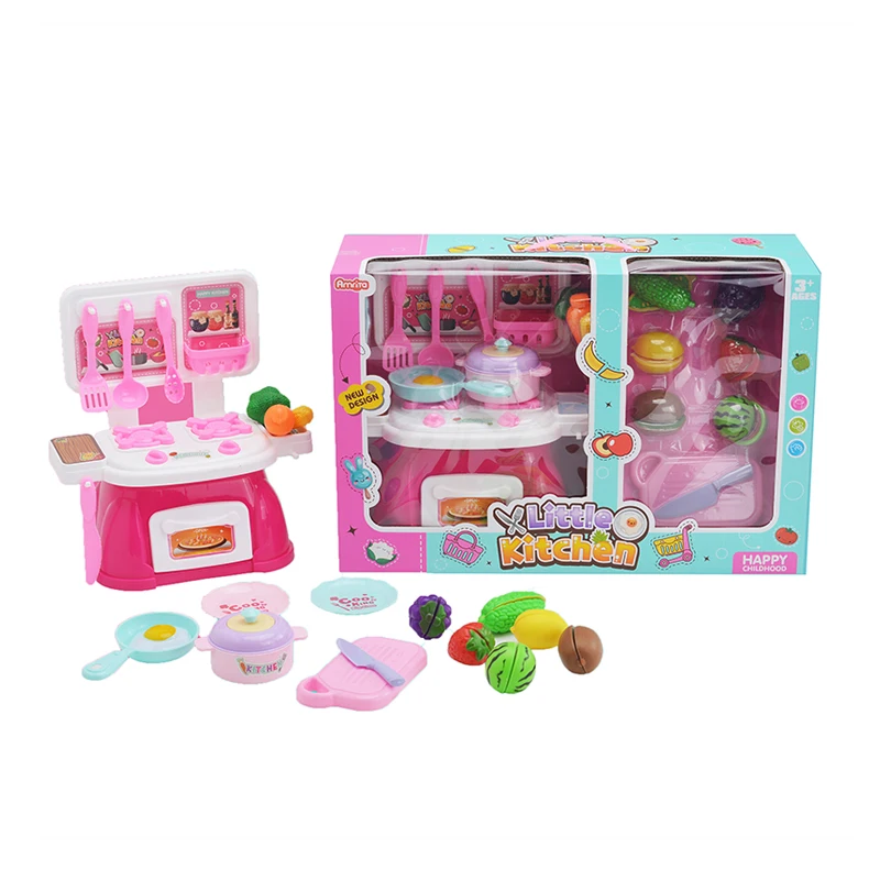 Plastic shopping kitchen toys cooking toy mini cutting fruit toys for girls