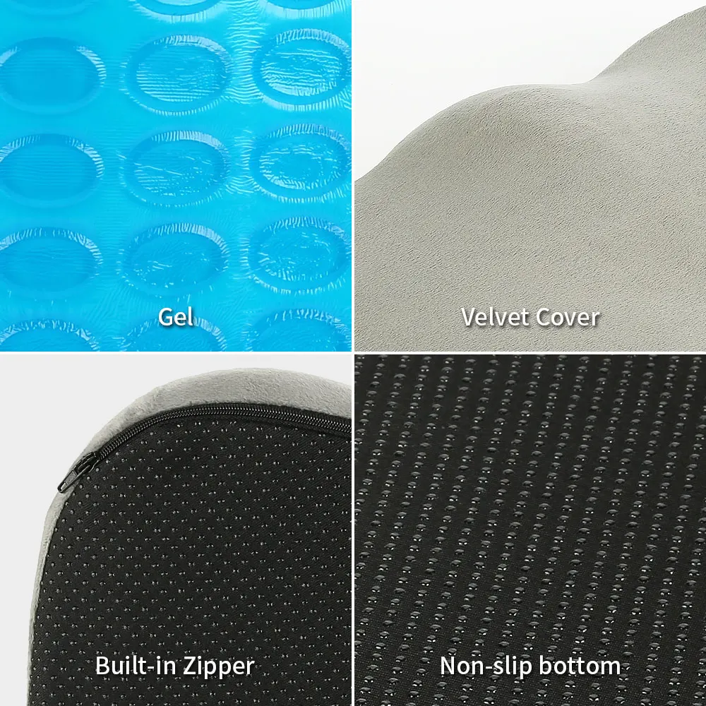 U-shape Seat Cushion Polyurethane Slow Rebound Gel Coccyx Orthopedic Memory Foam Cooling Gel Seat Cushions For Pain Relief