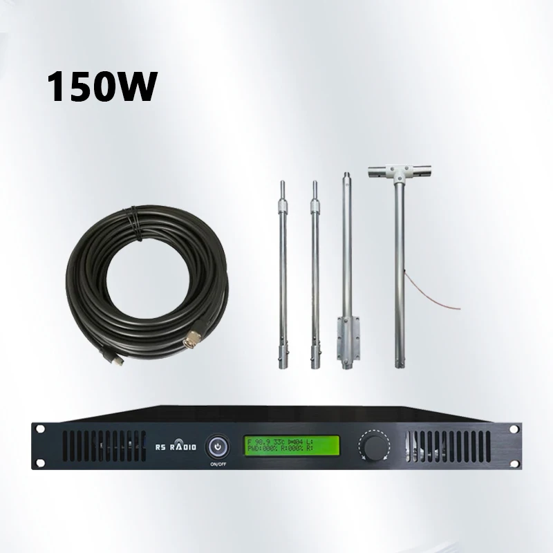 150W FM Broadcast Transmitter+FM Dipole Antenna+Cable For Radio Station 150 watts FM Transmitter Kit