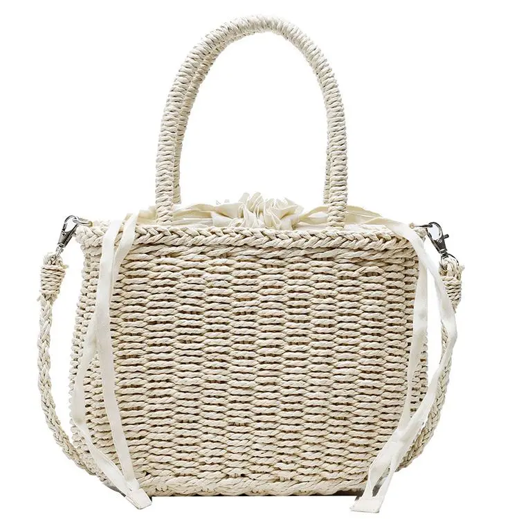 Wholesale Eco-Friendly Popular Outdoor White Woman Straw Bag Indonesia