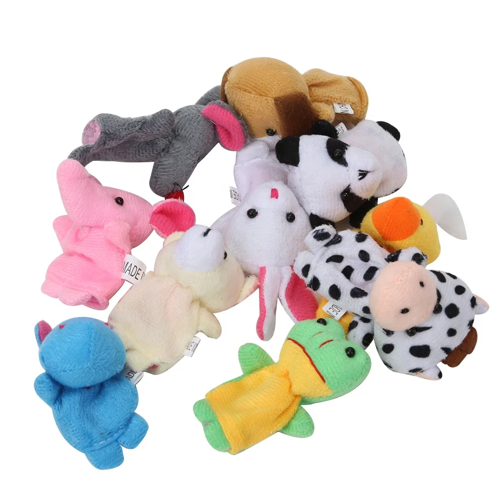 10Pcs Finger Puppets Set Soft Plush Animals Finger Puppet Toys for Kids Mini Plush Figures Toy Assortment