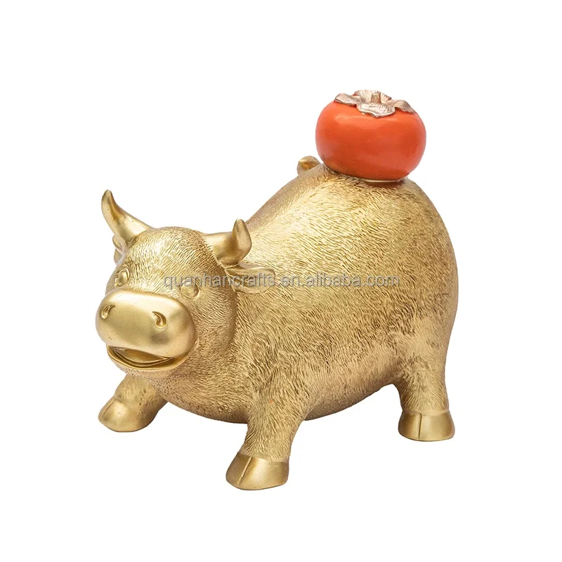 resin bull moneybox cartoon cow home decoration kids toys money safe