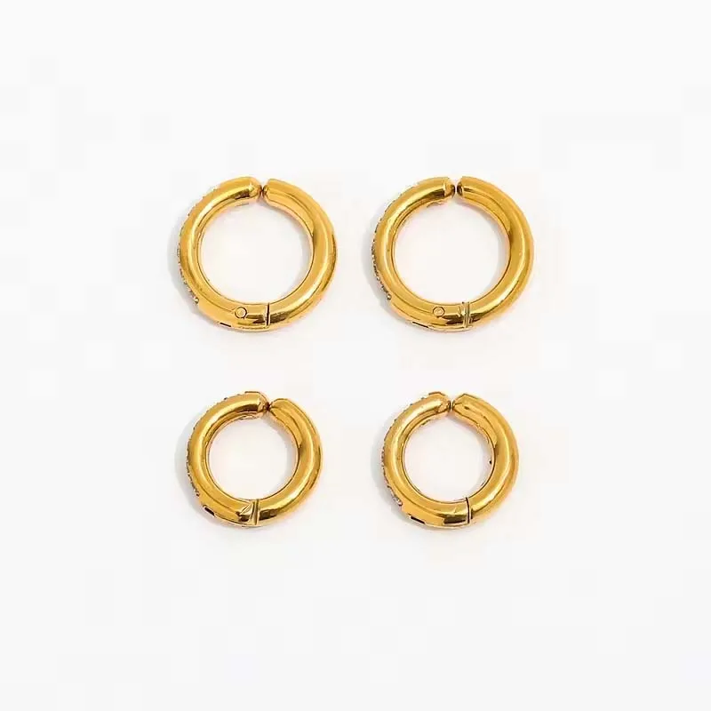 Fine Fashion Jewelry 18K Gold Plated Cubic Zirconia Open Ear Clip On Earrings For Girl Women Gift