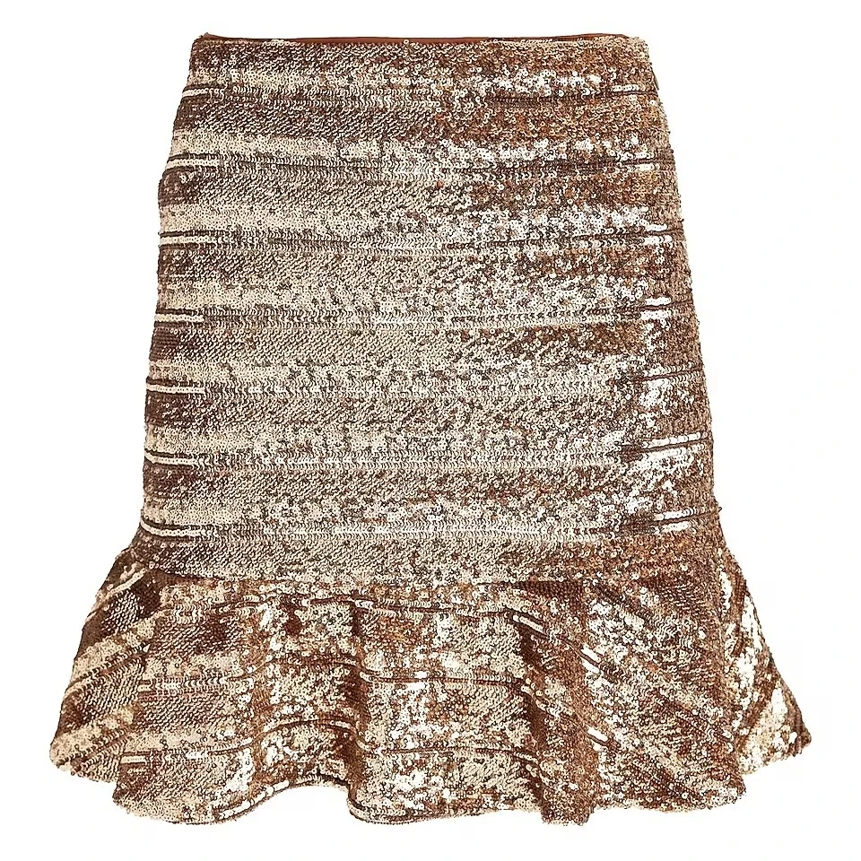 OEM good quality women stylish evening party skirt sequin striped peplum mini skirt STK2427A